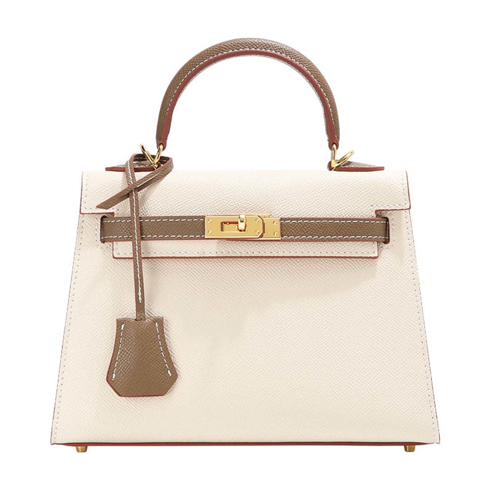 Womens Mini Padlock Epsom Leather Gold Hardware