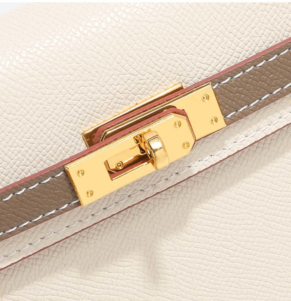 Womens Mini Padlock Epsom Leather Gold Hardware