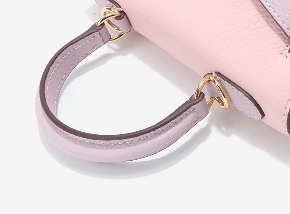 Womens Mini Padlock Pink / Mauve Pale Gold Hardware Grainy Togo Leather