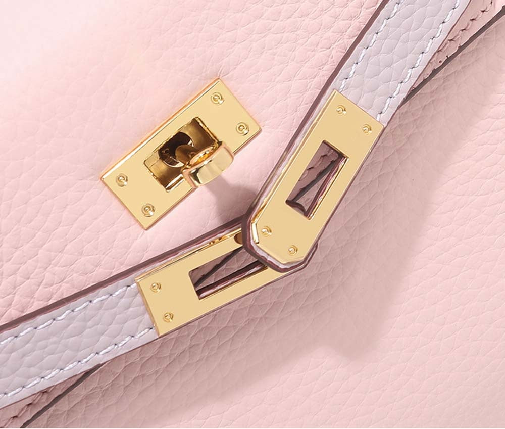 Womens Mini Padlock Pink / Mauve Pale Gold Hardware Grainy Togo Leather