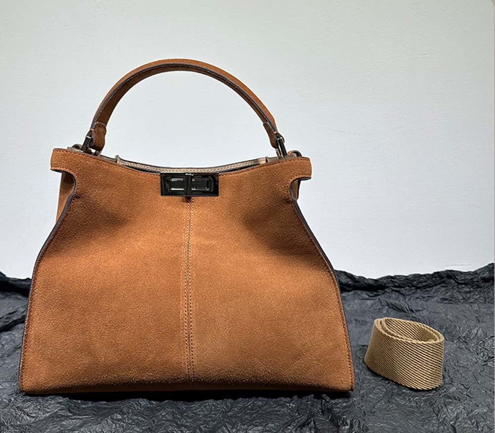 Womens Suede Leather Large Shoulder Tote Bags