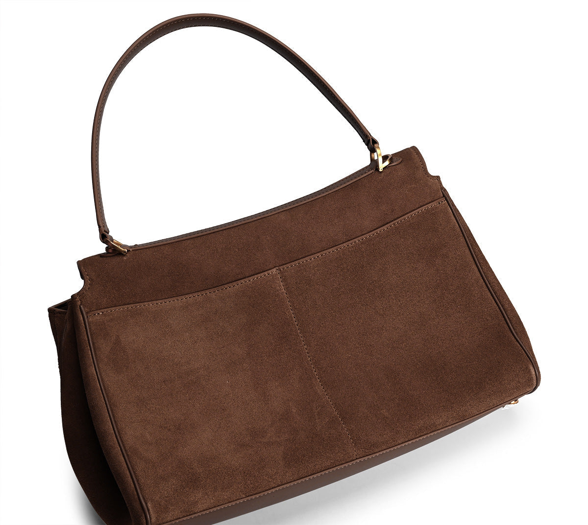 Womens Suede Leather Top Handle Underarm Shoulder Bag