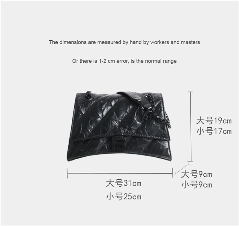 Black Quilted Calfskin Leather Shoulder Cross Body Bag