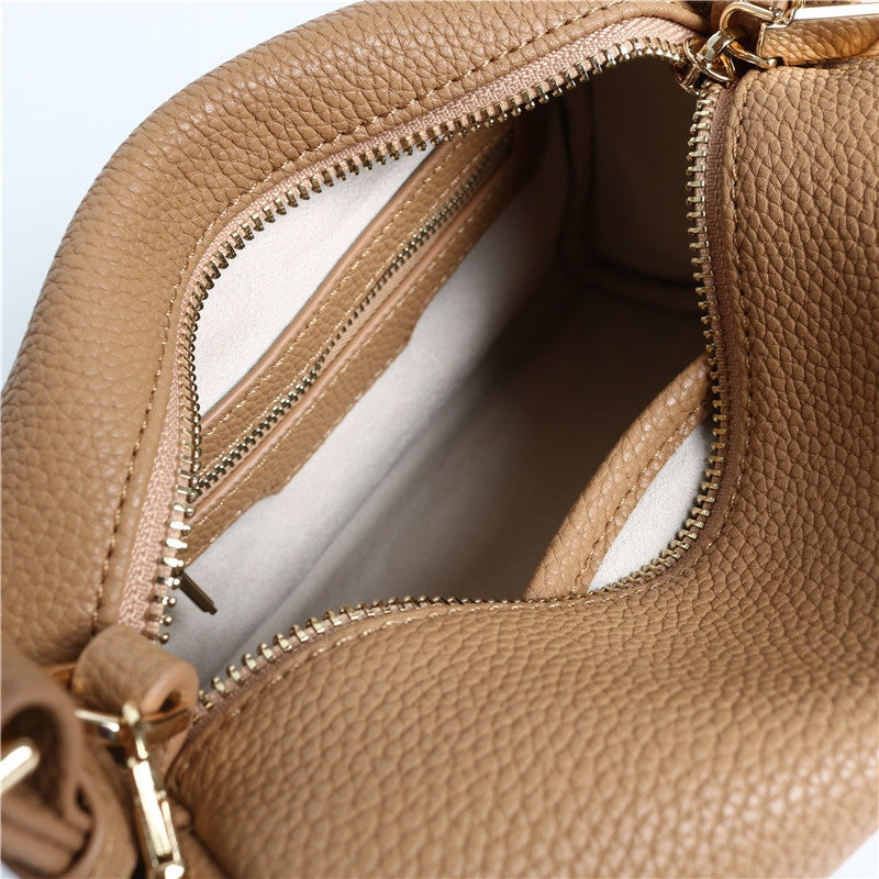 Boston Leather Top Handle Bowler Chain Bag