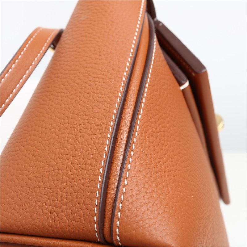 Calfskin Leather Top Handle Cross Body Bag