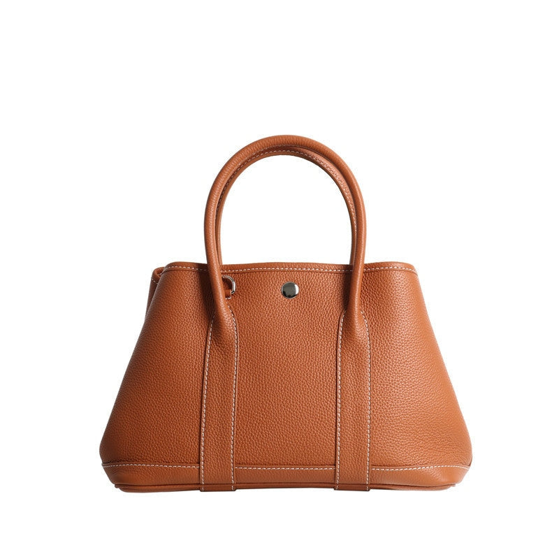 Calfskin Leather Top Handle Tote Bag
