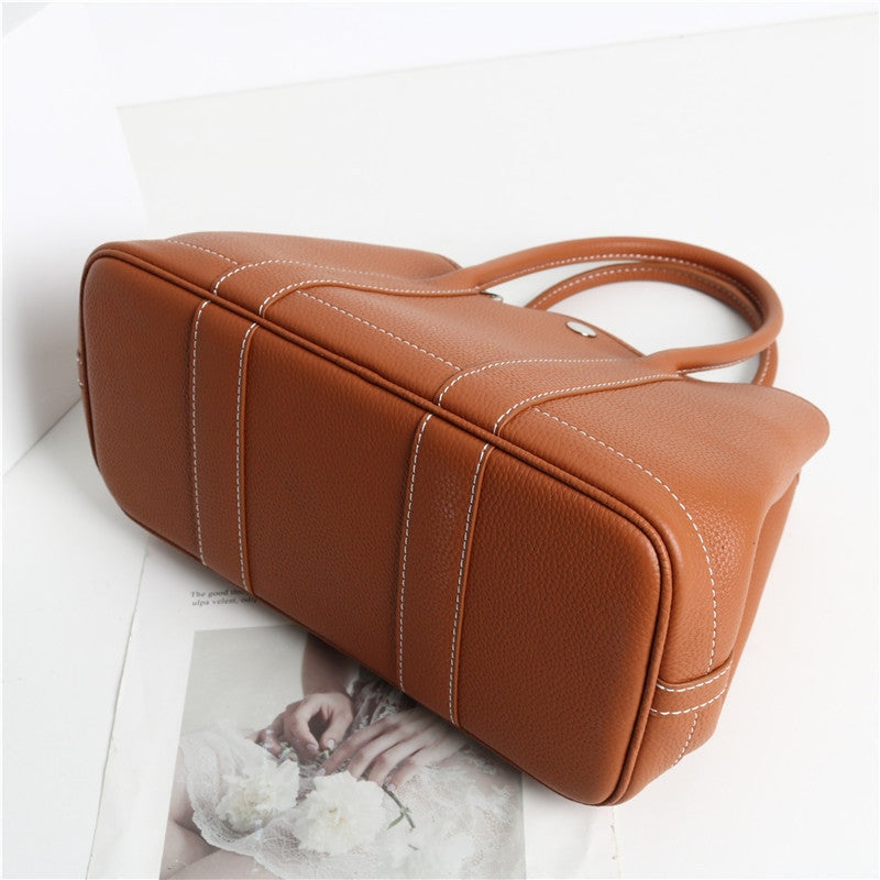 Calfskin Leather Top Handle Tote Bag