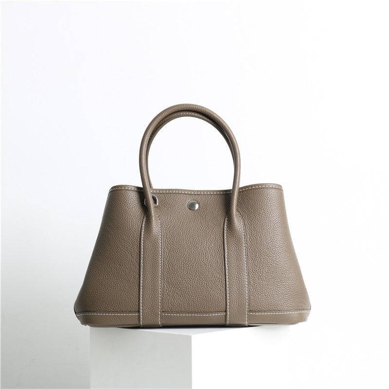 Calfskin Leather Top Handle Tote Bag