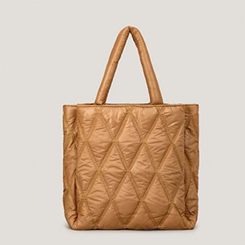 Faux -Leather Quilted Tote Bag