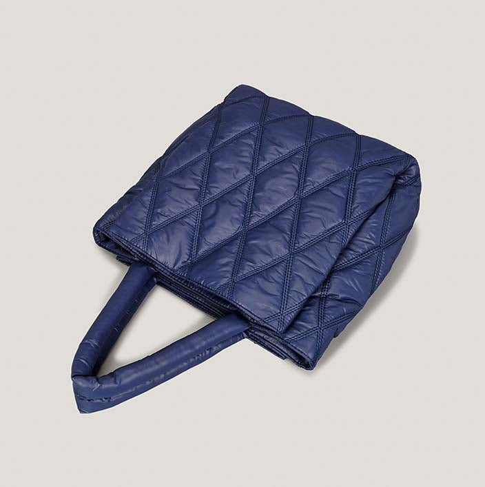 Large Nylon Puffer Padded Tote Bag