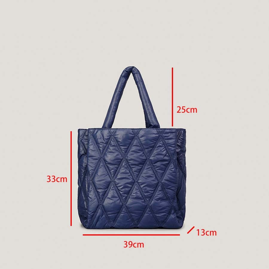 Large Nylon Puffer Padded Tote Bag