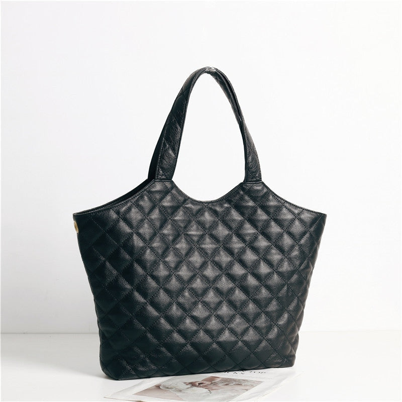 Large Quilted Leather Shopping Bag