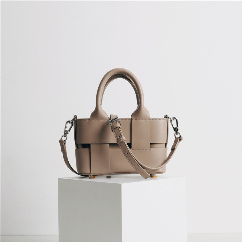 Leather Knot Top-Handle Tote Bag
