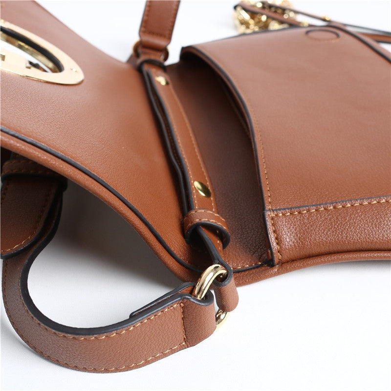 Leather Saddle Chain Shoulder Bag
