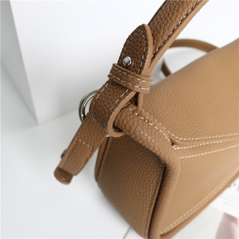 Leather Small Pazzle Top Handle Shoulder Bag