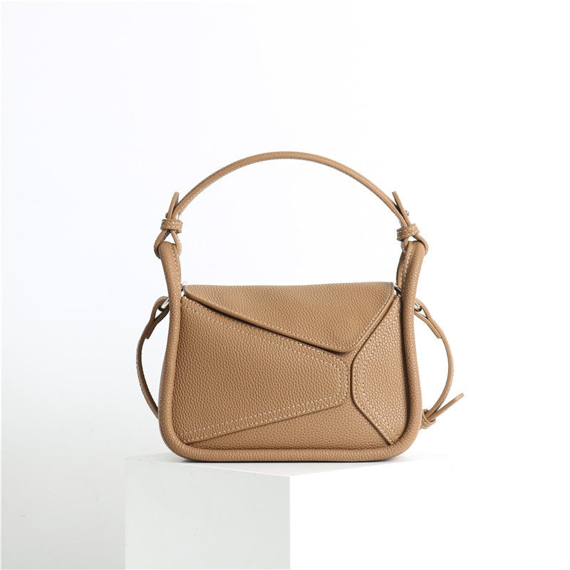 Leather Small Pazzle Top Handle Shoulder Bag
