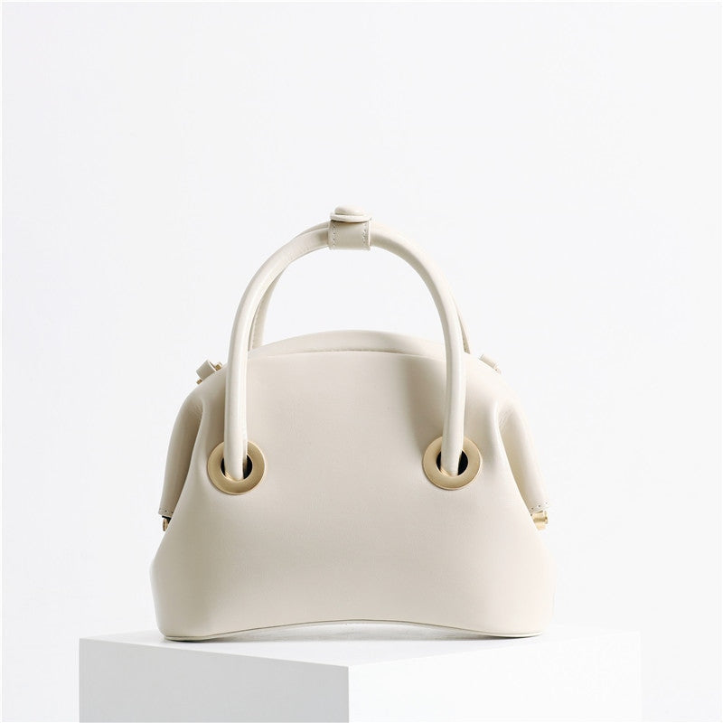 Mini Leather Circle Top Handle Bag