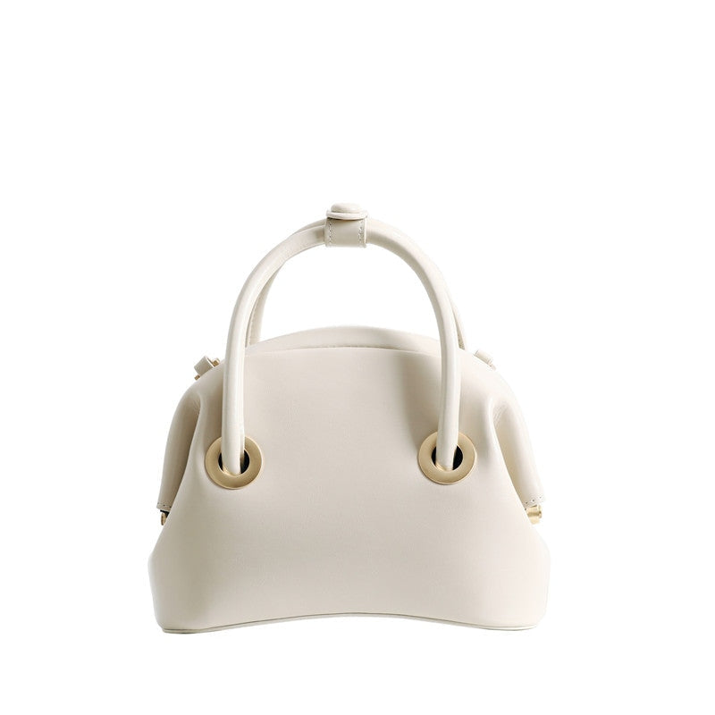 Mini Leather Circle Top Handle Bag