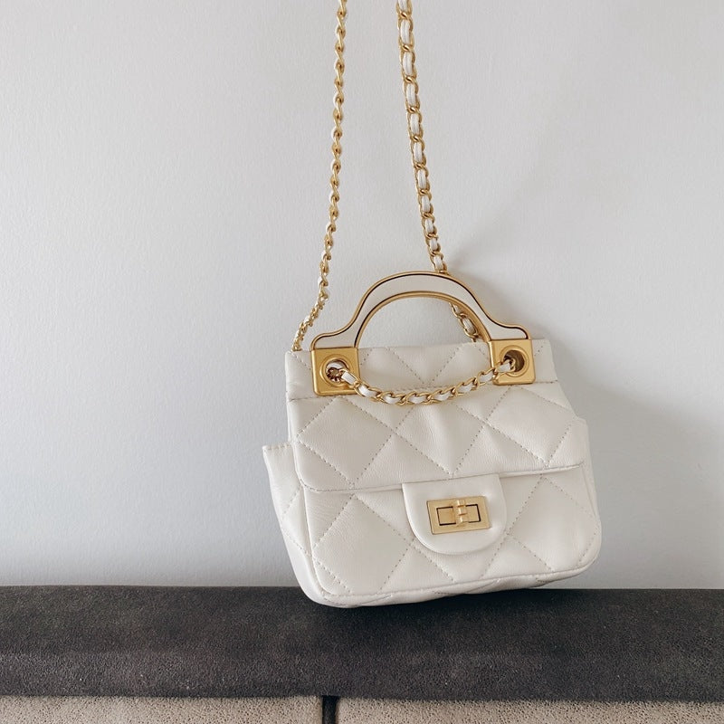 Mini Leather Quilted Cross Body Chain Bag
