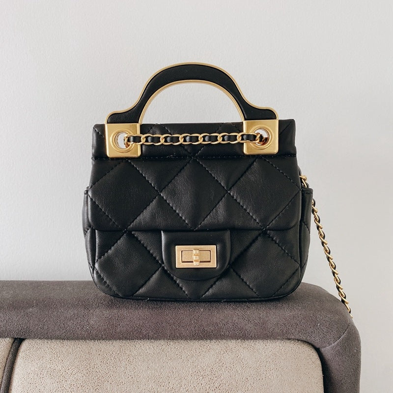 Mini Leather Quilted Cross Body Chain Bag