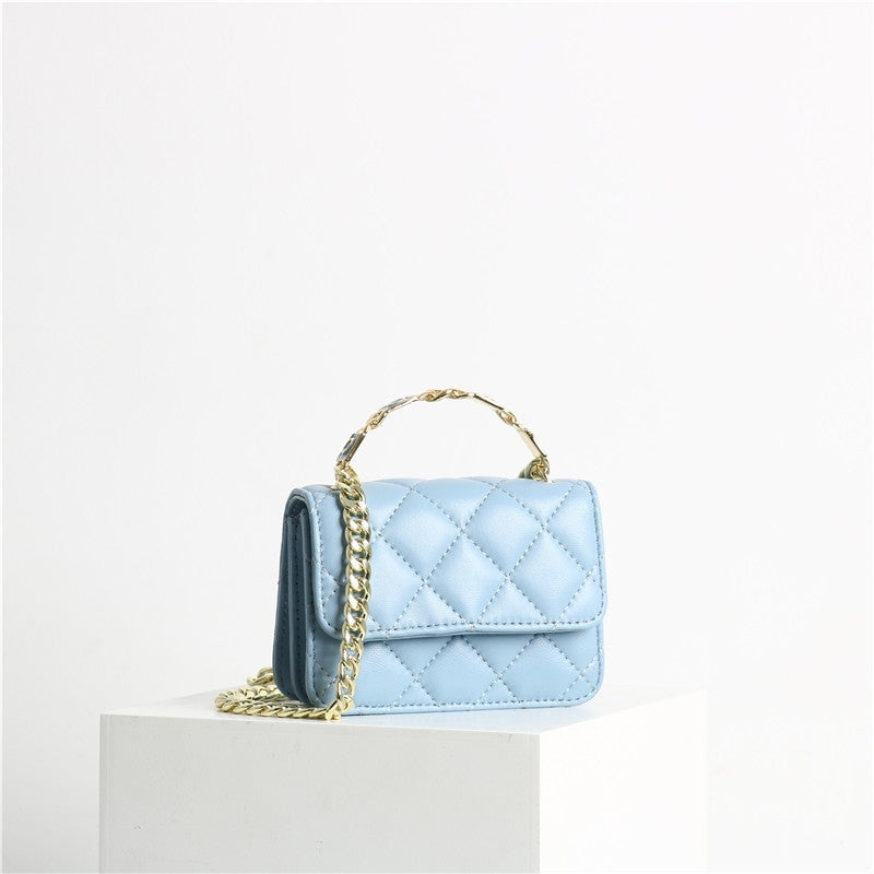 Quilted Mini Leather Top Handle Bag