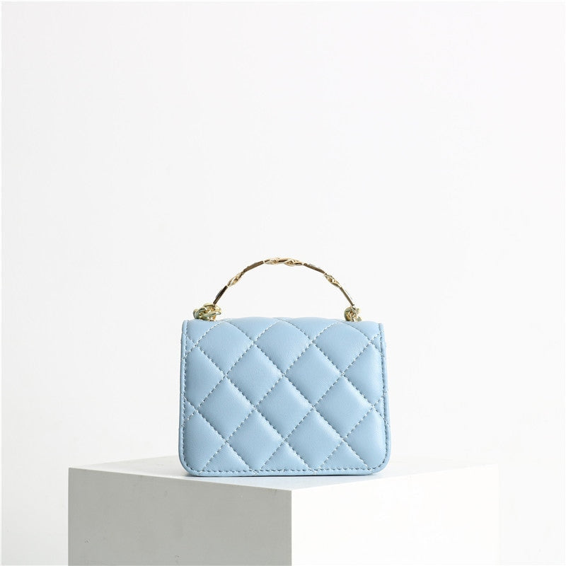 Quilted Mini Leather Top Handle Bag