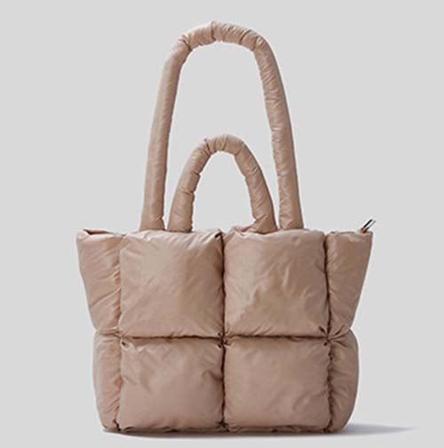 Quilted Nylon Large Padded Tote Bag