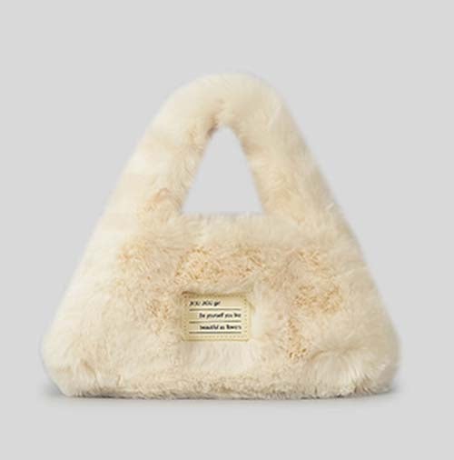 Small Plush Top Handle Shopper Bag For Winter