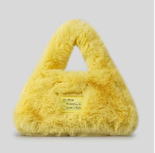 Small Plush Top Handle Shopper Bag For Winter