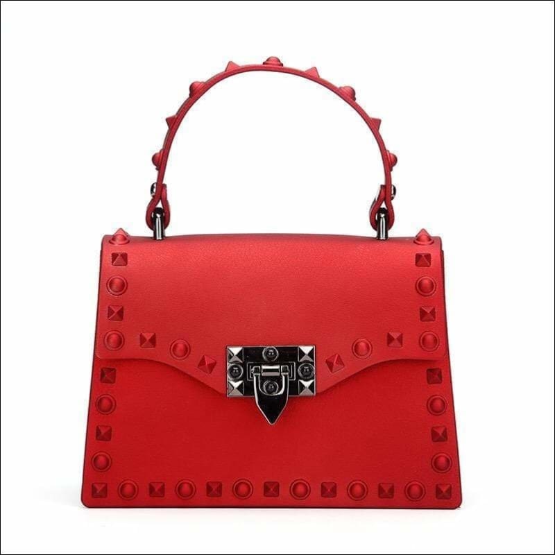 Studded Jelly Crossbody Bag Top Handle Strap Satchel Tote Shoulder Purse Handbags