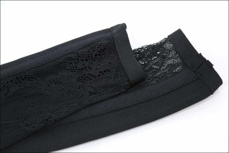 Winnal Black Lace Long Sleeve High Neck Blackless Bodycon Dress