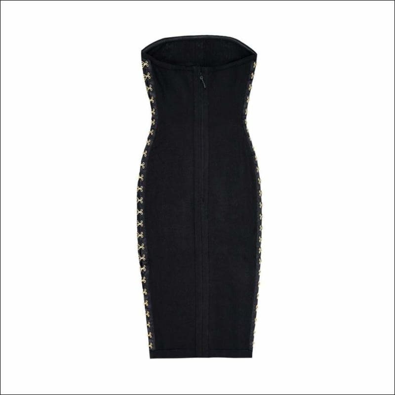 Winnal Black sleeveless bandage dress With Knot Detailing