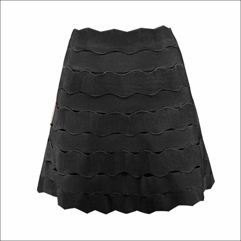 Winnal Jacquard Waved Hollow Out A-Line Pencil Skirts Umbrella Skirt Short