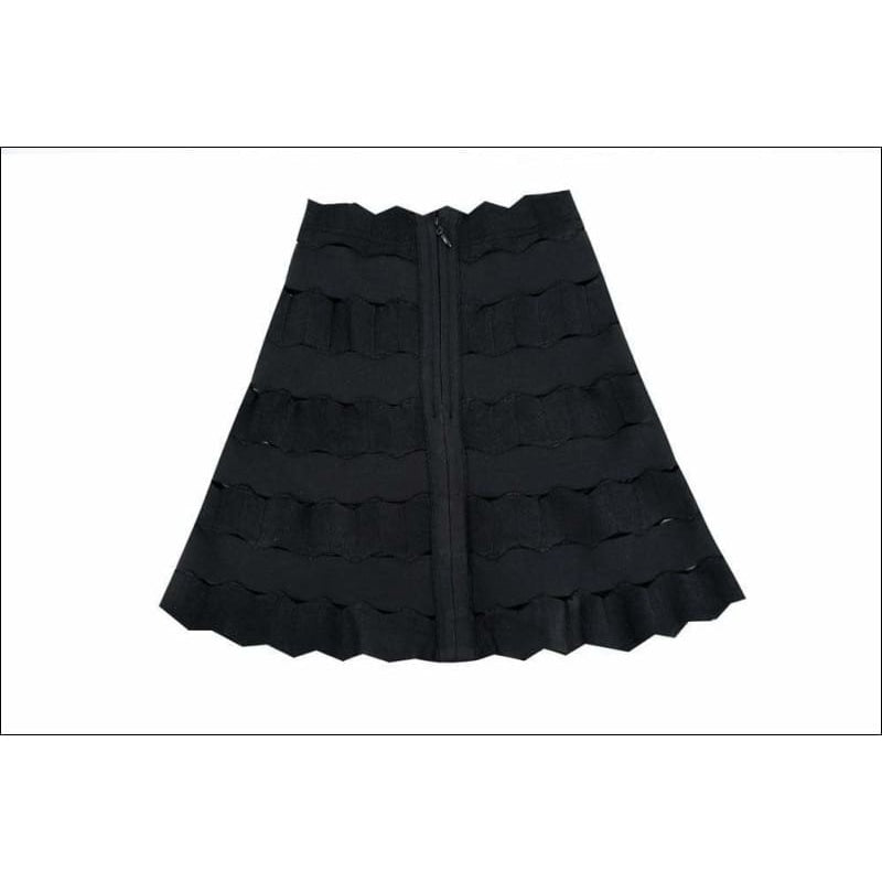 Winnal Jacquard Waved Hollow Out A-Line Pencil Skirts Umbrella Skirt Short