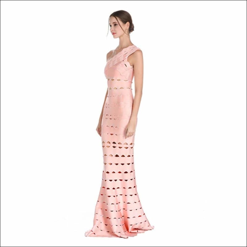 Winnal Mermaid Bandage Dress Maxi One Shoulder Elegant Celebrity Party Dresses Women Summer Fashion Sexy Long