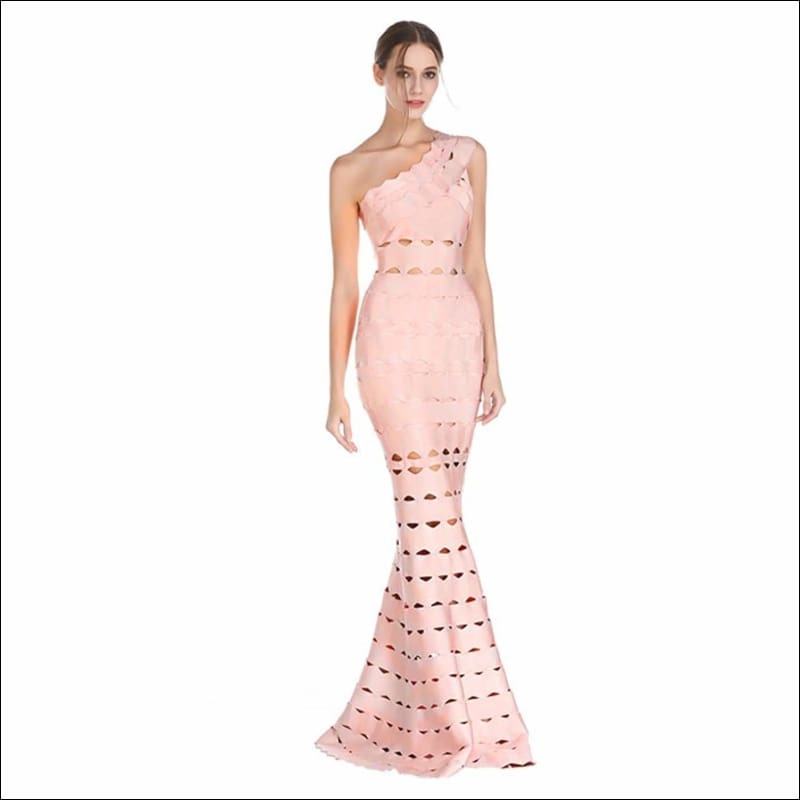 Winnal Mermaid Bandage Dress Maxi One Shoulder Elegant Celebrity Party Dresses Women Summer Fashion Sexy Long