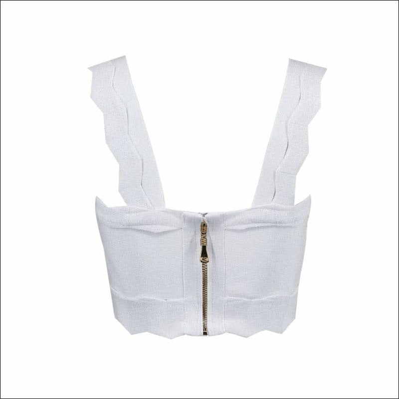 Winnal Sexy Bodycon Bandage Tops High Waist White Color