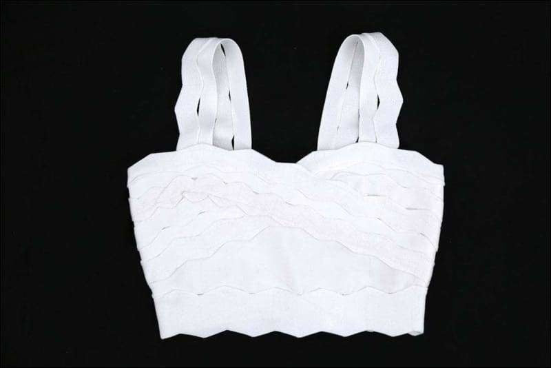 Winnal Sexy Bodycon Bandage Tops High Waist White Color