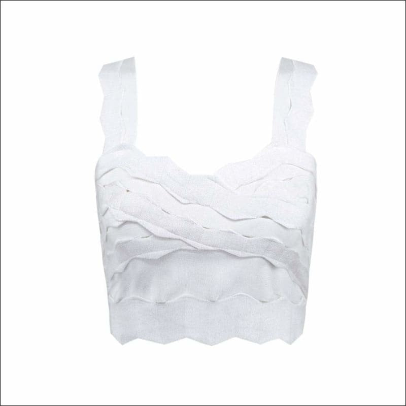 Winnal Sexy Bodycon Bandage Tops High Waist White Color