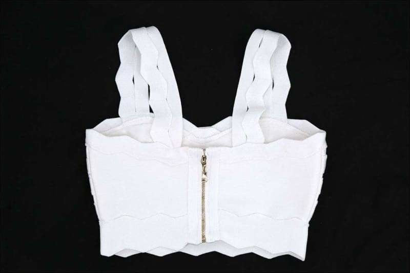 Winnal Sexy Bodycon Bandage Tops High Waist White Color