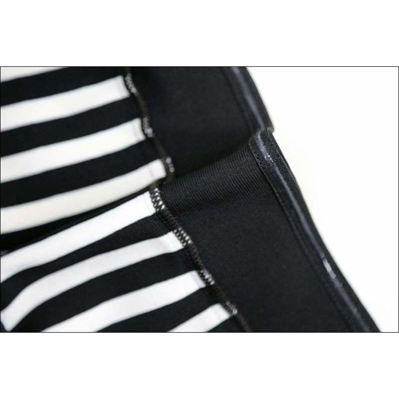 Winnal Sexy Vertical Stripe Off The Shoulder Bodycon Dress