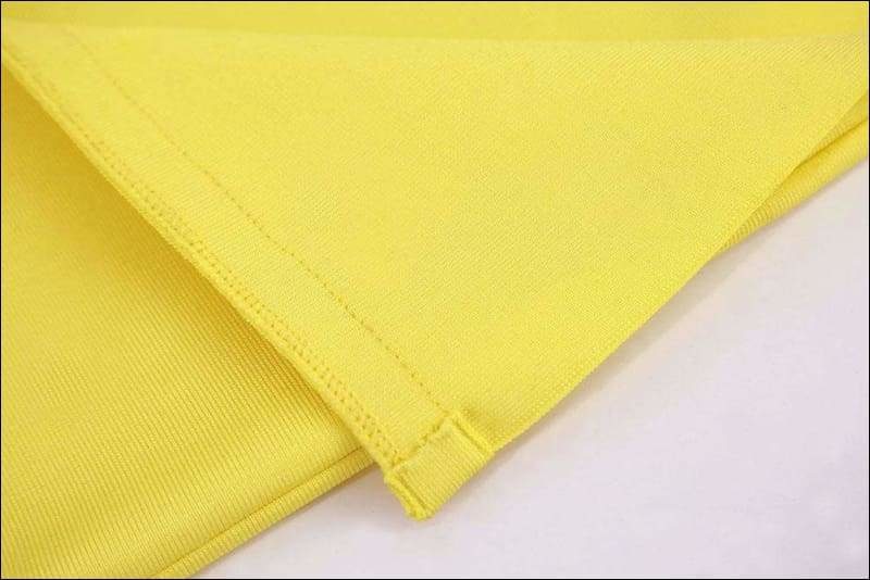 Winnal Sleeveless V-Neck Bright Yellow Long Bodycon Dress