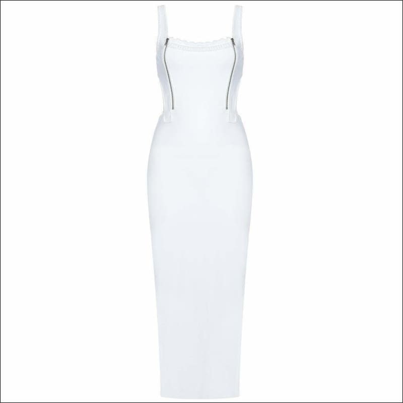 Winnal White Sleeveless Bodycone Backless Long Bandage Skirt Evening Dress