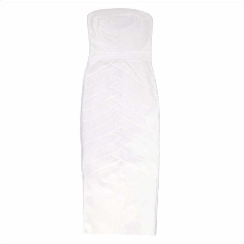 Winnal White Strapless Stretch Crepe Mini Dress