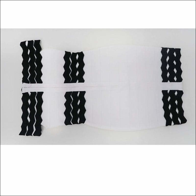 Winnal Women Black And White Contrast Wave Stripe Off Shoulder Ruffles Bodycon Midi Dress