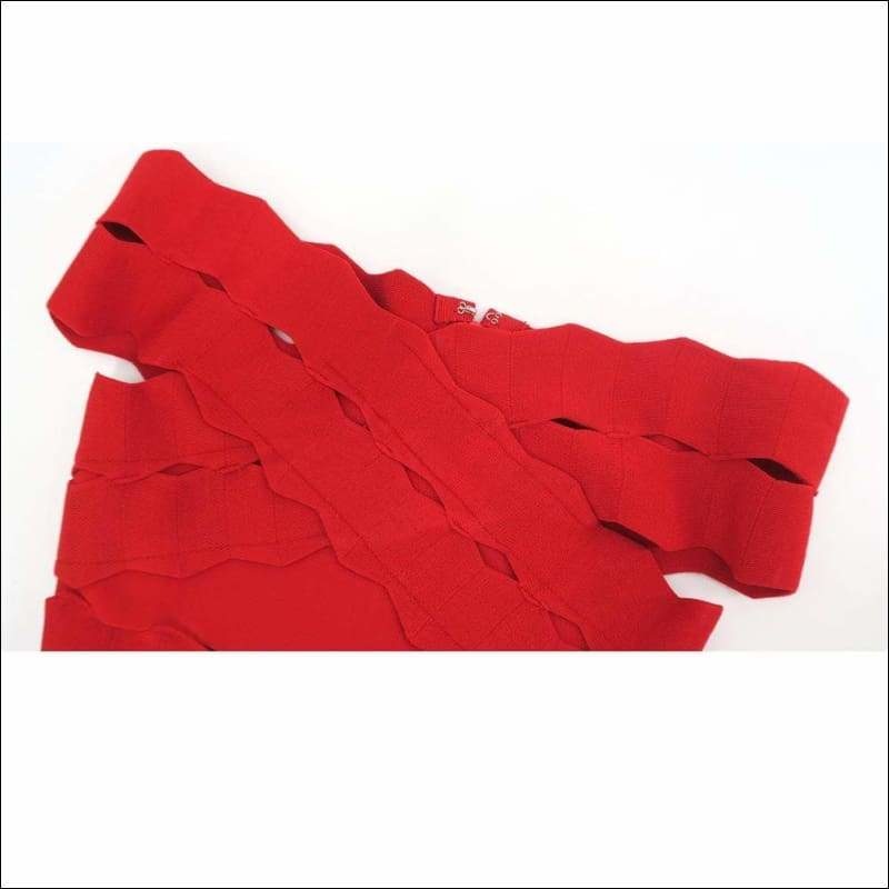 Winnal Women’s Bandage Off Shoulder Wave Howllow Cut Out Sleeveless Bodycon Maxi Dress