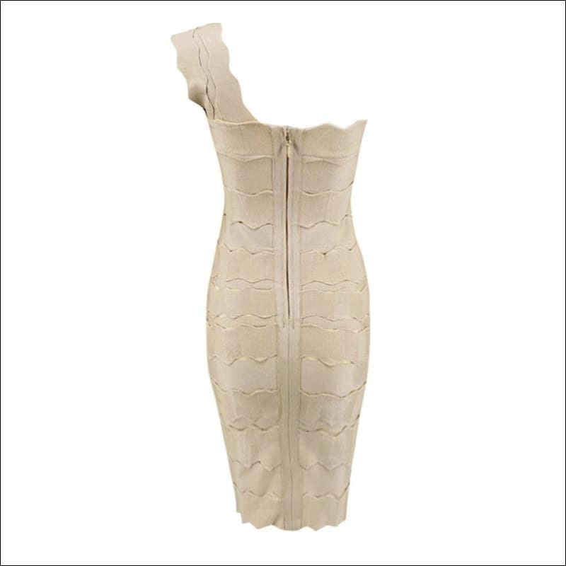 Winnal Women’s Bandage One Shoulder Wave Howllow Cut Out Sleeveless Bodycon Maxi Dress