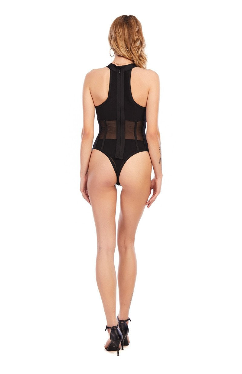 Winnal Women’s Bandage Transparent Sleeveless Deep V Lace-Up Jumpsuit Slim Fit Romper