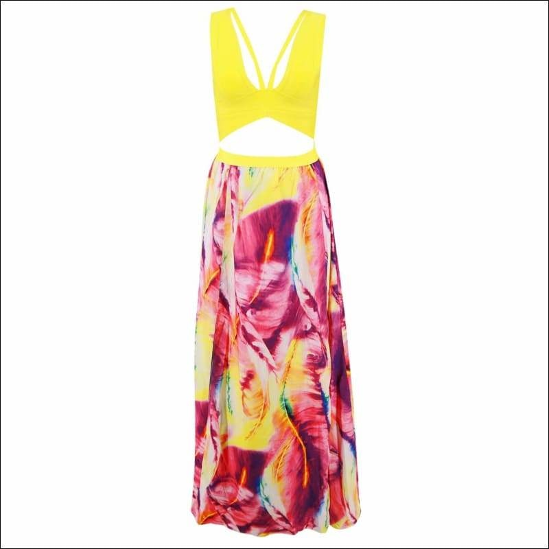Winnal Women’s Bandgage Tops Sets Long Maxi Printed Dressess For Prom Vestidos Elastic Waist Bohemian Skirt