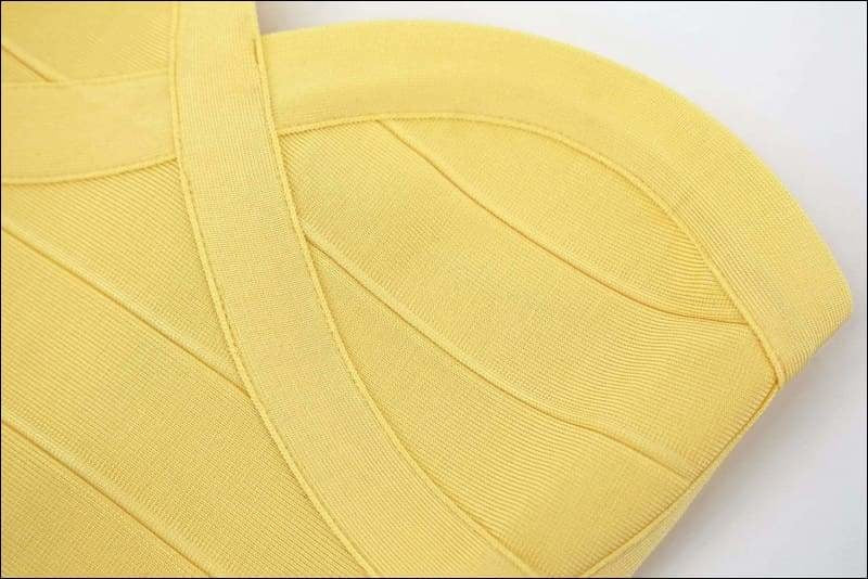 Winnal Yellow Bandage Panel Bodycon Dress